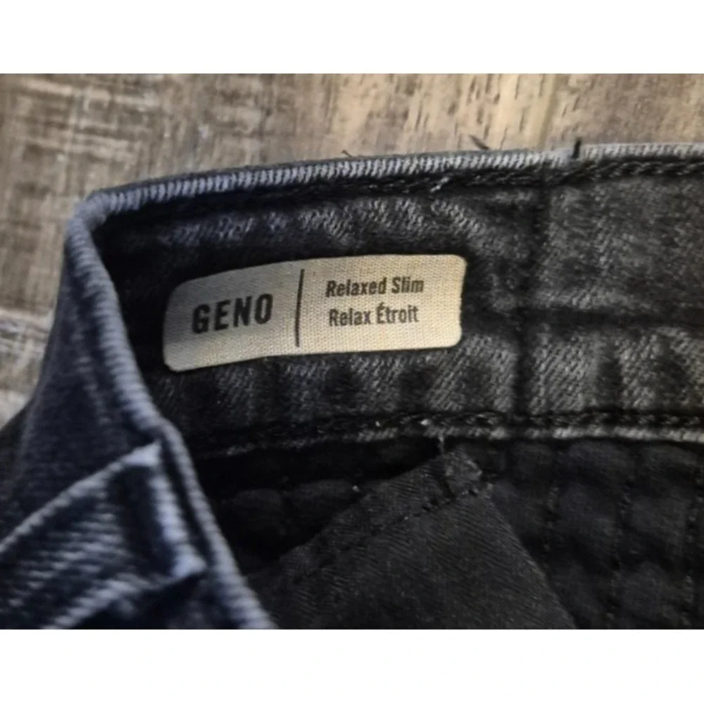 True Religion Mens Geno Relaxed Slim Fit Jeans 38x32 Black Stretch